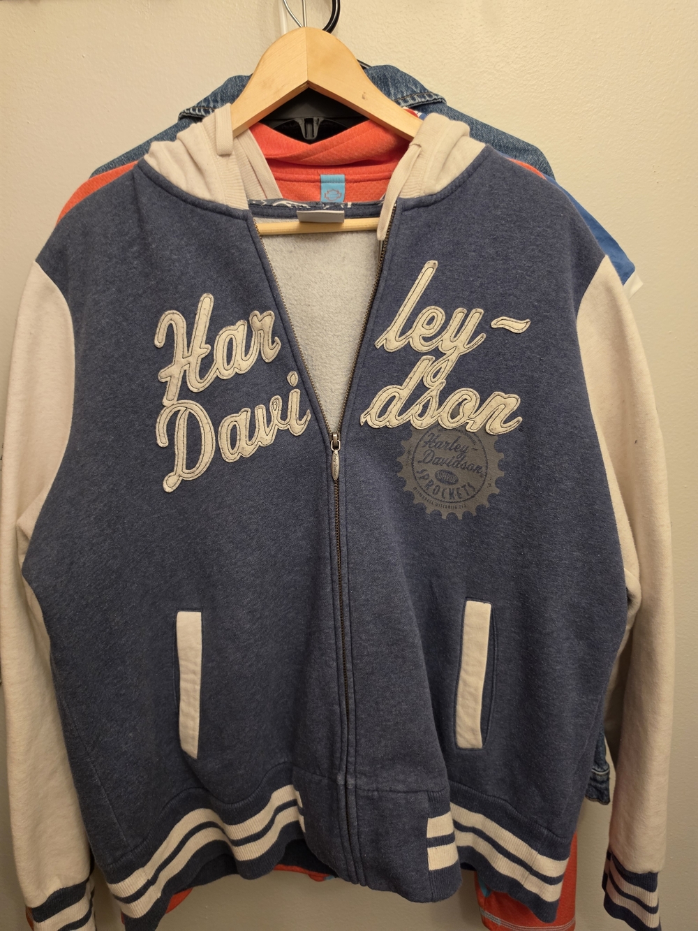 Harley-Davidson Kids Navy and Cream Zip Hoodie Jacket